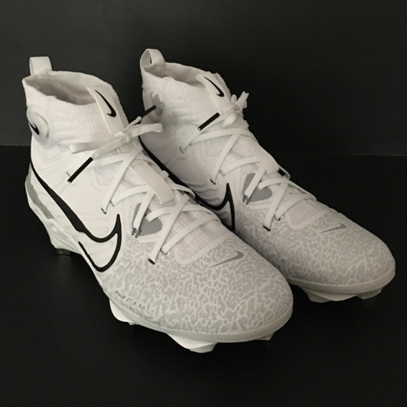NWOB Nike Alpha Huarache NXT Metal Baseball Cleats White Black Gray - Picture 12 of 16